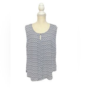 Navy‎ blue and white sleep top.  laundry by Shelli Segal